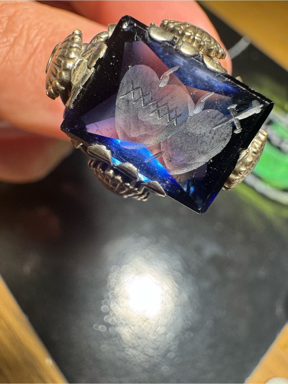 VINTAGE 950 SILVER STATEMENT RING